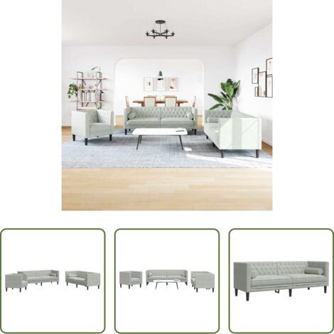 Divano moderno -  Divano per Soggiorno 3 pcs Grigio chiaro 194 x 74,5 x 70,5 cm