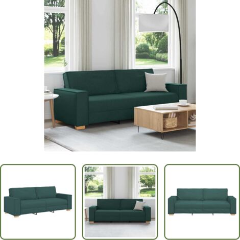 Divano moderno -  Divano Verde Scuro 220 x 80 x 84 cm Tessuto