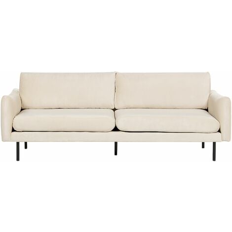 Divano moderno in velluto beige chiaro a 3 posti con Gambe nere Vinterbro