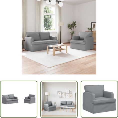 Divano moderno -  Set di divani 2 pcs Grigio chiaro 144 x 80 x 85 cm Tessuto