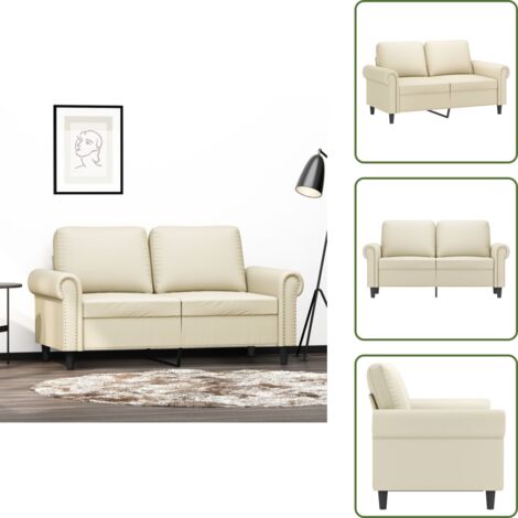 Divano moderno - vidaXL Divano a 2 Posti Crema 120 cm in Similpelle - Divano per casa