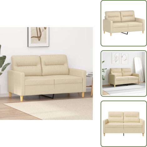Divano moderno - vidaXL Divano a 2 Posti Crema 120 cm in Tessuto - Divano confortevole