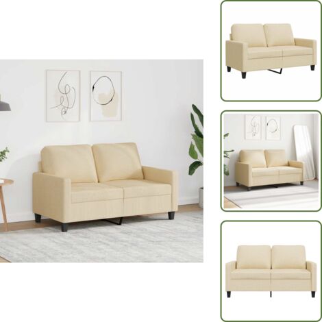 Divano moderno - vidaXL Divano a 2 Posti Crema 120 cm in Tessuto - Divano confortevole