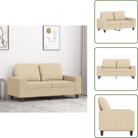 Divano moderno - vidaXL Divano a 2 Posti Crema 120 cm in Tessuto - Divano per casa