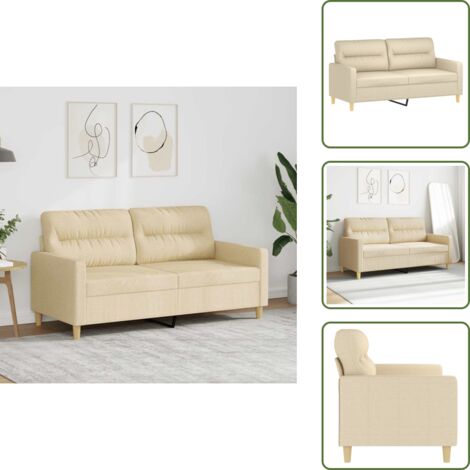 Divano moderno - vidaXL Divano a 2 Posti Crema 140 cm in Tessuto - Divano confortevole