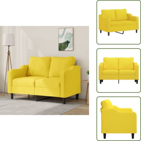 Divano moderno - vidaXL Divano a 2 Posti Giallo Chiaro 120 cm in Tessuto - Divano per casa