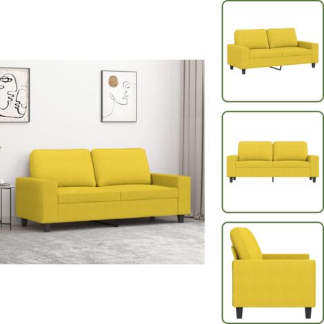 Divano moderno - vidaXL Divano a 2 Posti Giallo Chiaro 140 cm in Tessuto - Divano per casa