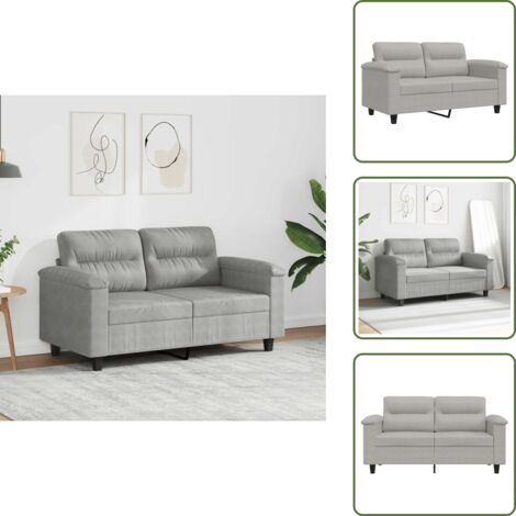 Divano moderno - vidaXL Divano a 2 Posti Grigio Chiaro 120 cm in Tessuto Microfibra - Divano per casa