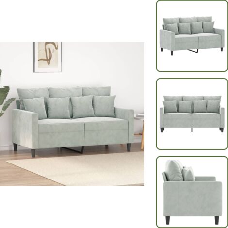 Divano moderno - vidaXL Divano a 2 Posti Grigio Chiaro 120 cm in Velluto - Divano per casa