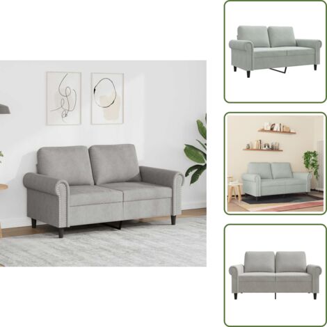 Divano moderno - vidaXL Divano a 2 Posti Grigio Chiaro 120 cm in Velluto - Divano per casa