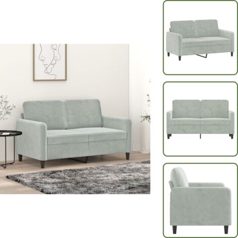 Divano moderno - vidaXL Divano a 2 Posti Grigio Chiaro 120 cm in Velluto - Divano per casa