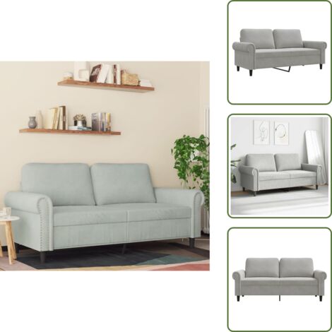 Divano moderno - vidaXL Divano a 2 Posti Grigio Chiaro 140 cm in Velluto - Divano per casa
