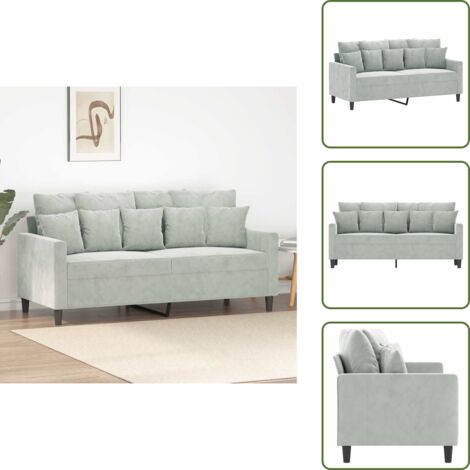 Divano moderno - vidaXL Divano a 2 Posti Grigio Chiaro 140 cm in Velluto - Divano per casa