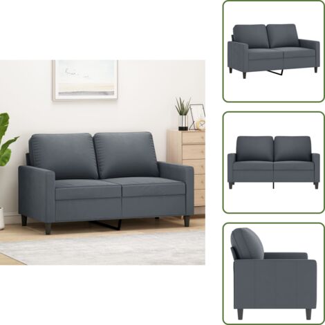 Divano moderno - vidaXL Divano a 2 Posti grigio scuro 120 cm in Velluto - Divano per casa