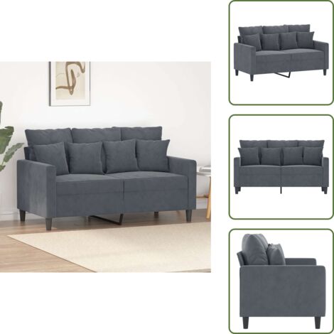 Divano moderno - vidaXL Divano a 2 Posti grigio scuro 120 cm in Velluto - Divano per casa