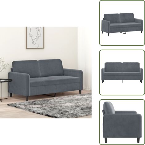 Divano moderno - vidaXL Divano a 2 Posti grigio scuro140 cm in Velluto - Divano per casa