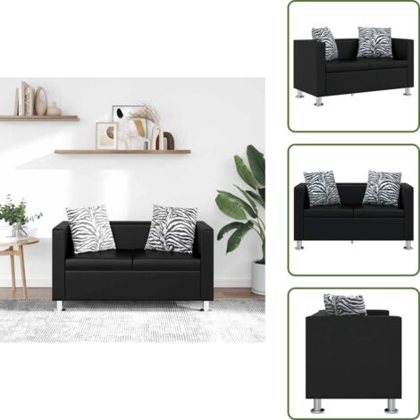 Divano moderno - vidaXL Divano a 2 Posti in Similpelle Nera - Divano classico