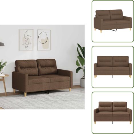 Divano moderno - vidaXL Divano a 2 Posti Marrone 120 cm in Tessuto - Divano per casa