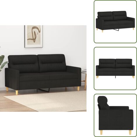Divano moderno - vidaXL Divano a 2 Posti Nero 120 cm in Tessuto - Divano confortevole