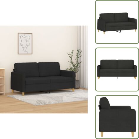 Divano moderno - vidaXL Divano a 2 Posti Nero 120 cm in Tessuto - Divano confortevole