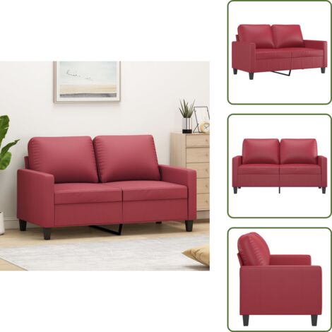 Mendler Divano 3 Posti Lille M65 In Pelle Rosso - Elegante E Moderno, 191 Cm - 5
