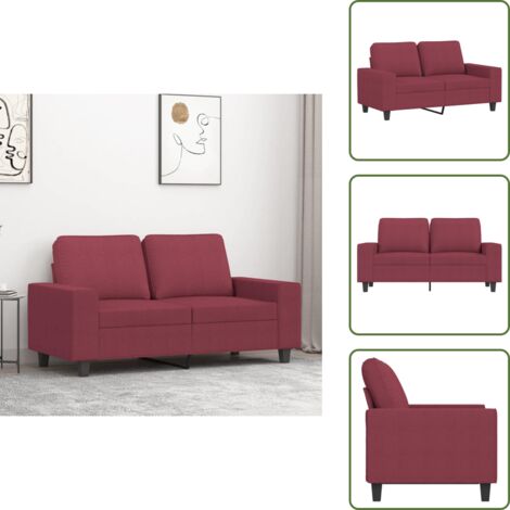 Divano moderno - vidaXL Divano a 2 Posti Rosso Vino 120 cm in Tessuto - Divano per casa