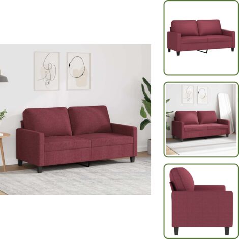 Divano moderno - vidaXL Divano a 2 Posti Rosso Vino 140 cm in Tessuto - Divano in metallo
