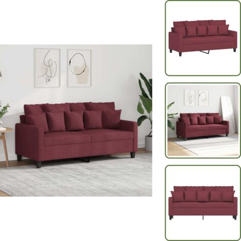 Divano moderno - vidaXL Divano a 2 Posti Rosso Vino 140 cm in Tessuto - Divano per casa