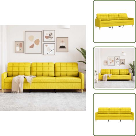 Divano moderno - vidaXL Divano a 3 Posti Giallo 210 cm in Tessuto - Divano per casa