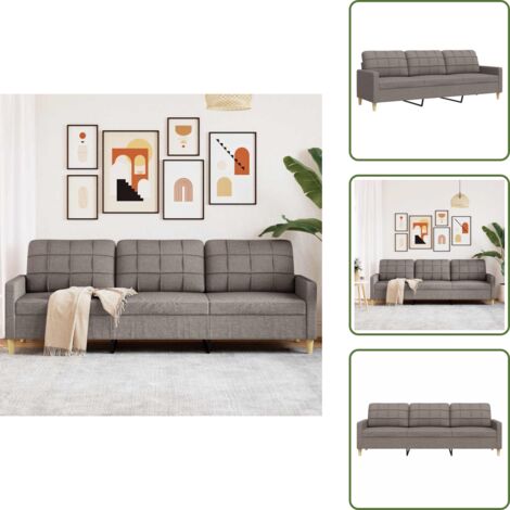 Divano moderno - vidaXL Divano a 3 Posti Tortora 210 cm in Tessuto - Divano tortora