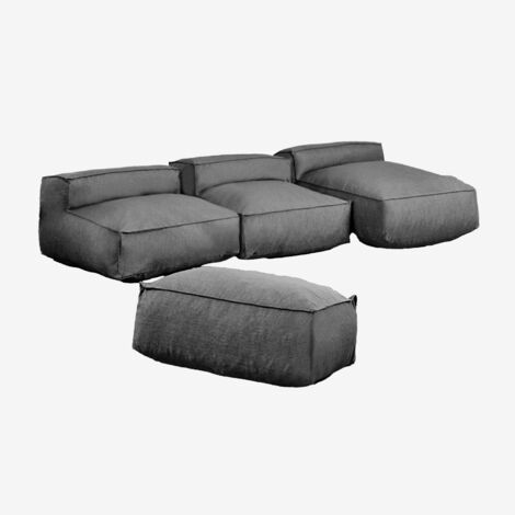 Divano modulare con chaise longue a 3 pezzi e pouf Dojans SKLUM            