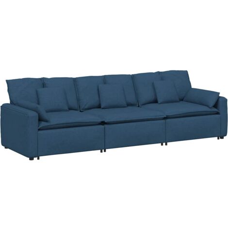 Divano Modulare con Cuscini Blu vidaXL