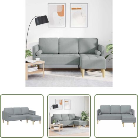 Divano modulare -  Set di divani con cuscino Grigio chiaro Poliestere