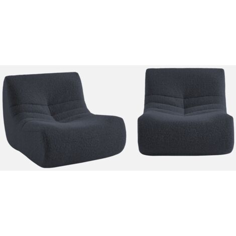 Divano modulare tessuto effetto alpaca, 2 posti