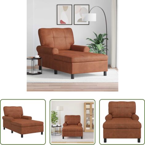 Divano morbido -  Chaise Lounge Marrone 91 x 157 x 91 cm Pelle Sintetica