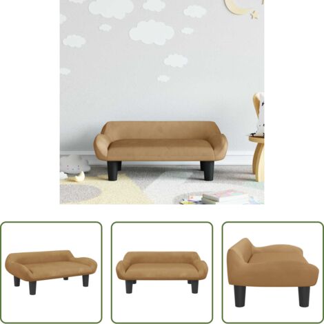 Divano morbido -  Divano per Bambini Marrone 70x40x24 cm in Velluto