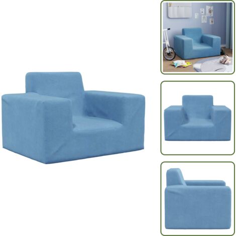 Divano morbido - vidaXL Divano per Bambini Blu in Morbido Peluche - Divano per bambini da camera