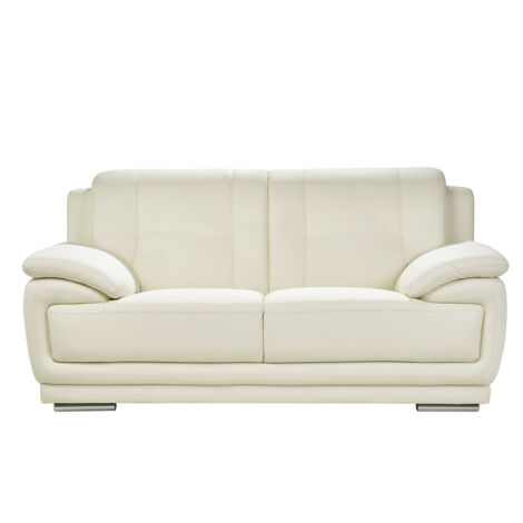 Divano pelle design 2 posti bianco TAMARA - pelle di bufalo
