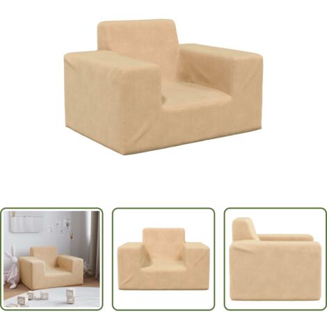 Divano peluche -  Divano per Bambini Crema in Morbido Peluche