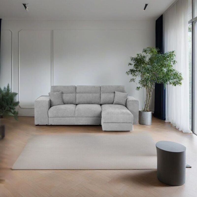 Veriaffari.it Divano Penisola Reversibile Con Funzione Letto E Pouf...