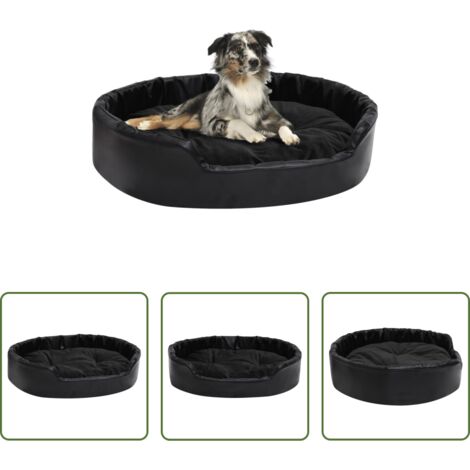 Divano per animali -  Lettino per Cani Nero 90x79x20 cm in Peluche e Similpelle