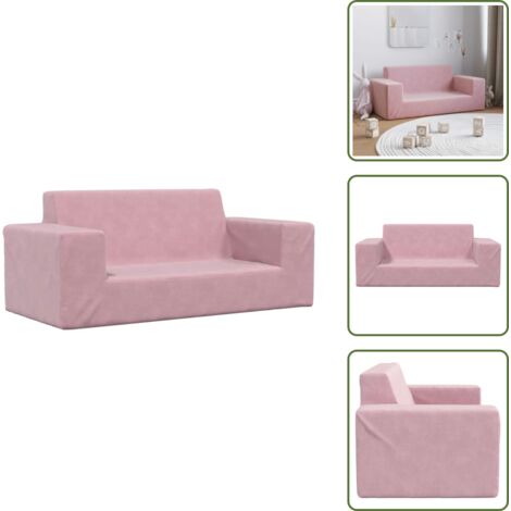 Divano per bambini 2 posti - vidaXL Divano per Bambini 2 Posti Rosa in Morbido Peluche - Divano per bambini morbido