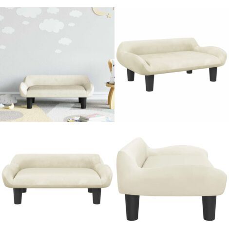 Divano per Bambini Crema 70x40x24 cm in Velluto - Divano per bambini in velluto - Divano per bambini morbido