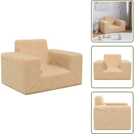 Divano per bambini crema - vidaXL Divano per Bambini Crema in Morbido Peluche -