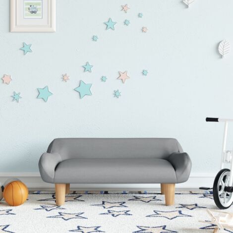 Divano per Bambini Grigio Chiaro 70x40x24 cm in Tessuto