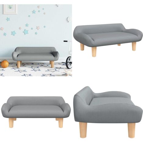 Divano per Bambini Grigio Chiaro 70x40x24 cm in Tessuto - Divano per bambini in tessuto - Divano per bambini morbido