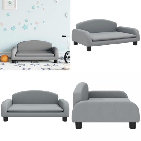 Divano per Bambini Grigio Chiaro 70x45x30 cm in Tessuto - Divano per bambini grigio chiaro - Divano per bambini morbido