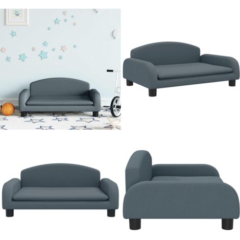 Divano per Bambini Grigio Scuro 70x45x30 cm in Tessuto - Divano per bambini grigio scuro - Divano per bambini morbido