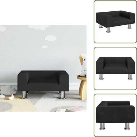 Divano per bambini in velluto - vidaXL Divano per Bambini Nero 50x40x26,5 cm in Velluto - Divano per bambini in legno