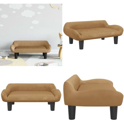 Divano per Bambini Marrone 70x40x24 cm in Velluto - Divano per bambini marrone - Divano per bambini in velluto